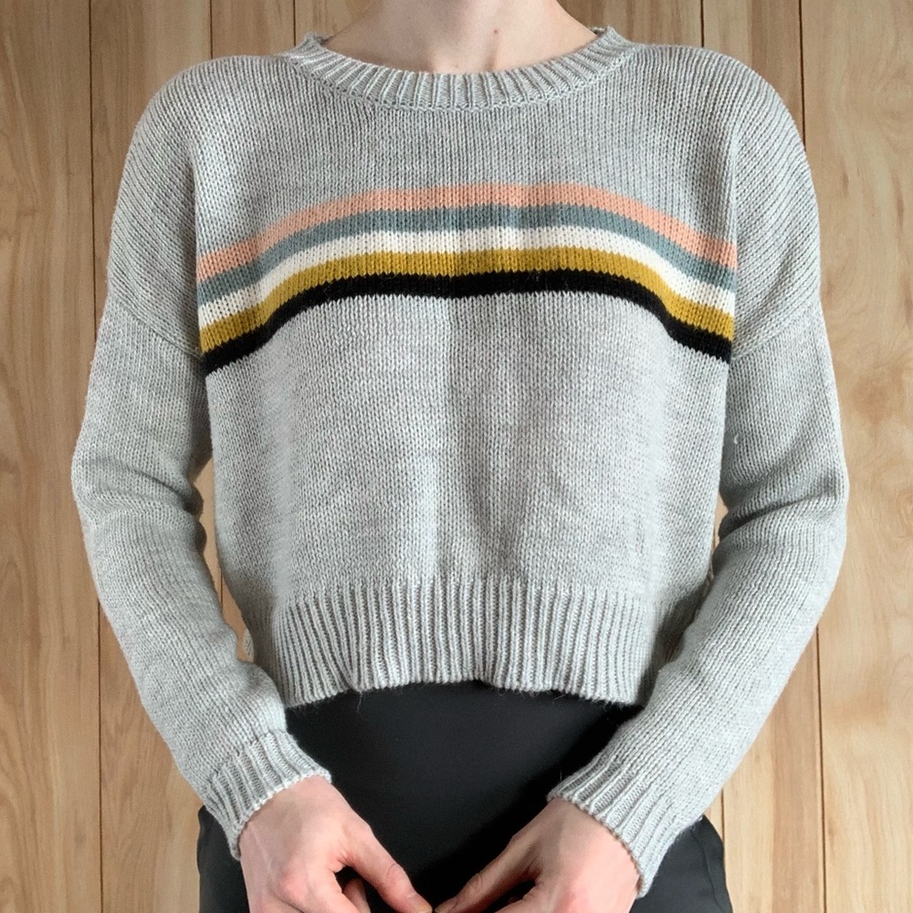 Forever 21 Striped Cropped Sweater